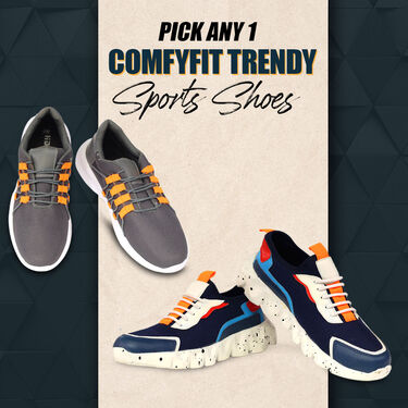 Pick Any 1 ComfyFit Trendy Sports Shoes with Free Sporty Watch & Sunglasses (SW74)