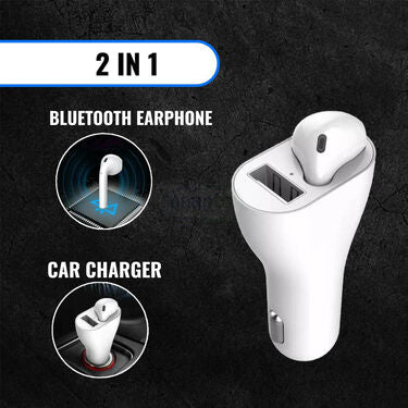 2 In 1 In Fast Charging Car Wireless Bluetooth Headset With USB Charger (WBHC)
