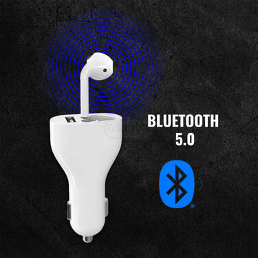 2 In 1 In Fast Charging Car Wireless Bluetooth Headset With USB Charger (WBHC)