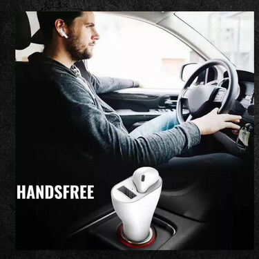 2 In 1 In Fast Charging Car Wireless Bluetooth Headset With USB Charger (WBHC)