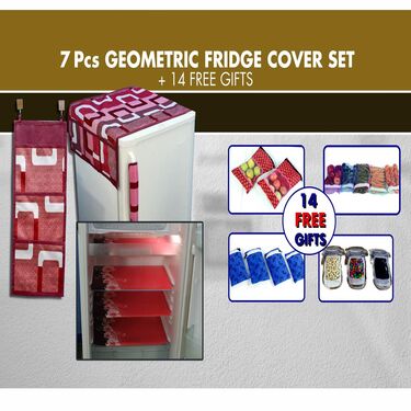 7 Pcs Geometric Fridge Cover Set + 14 Free Gifts